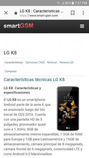 Celular Lg K8