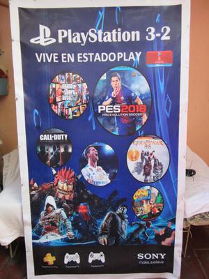 CARTEL DE PLAY STATION 2 3 PS2 PS3 EN BUEN ESTADO