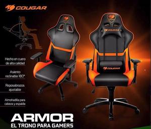 Silla Gaming Cougar Armor Diseño Ergonómico Orange Y Black