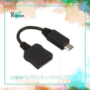 Cable Con Entradas Softbank Y Micro Usb