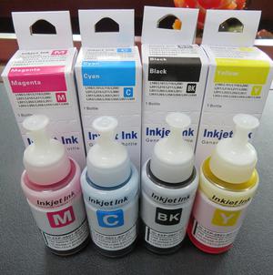 Set de 4 Tintas compatibles para Impresoras Epson Lseries,