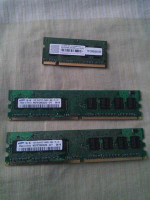 Vendo 3 Memorias Samsung 1GB DE 666 para PC