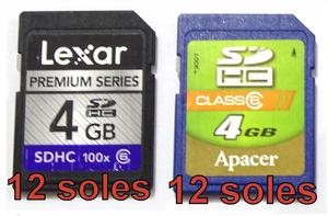 Memorias SD de 4 GB