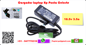 Cargador Laptop Hp 18.5v 3.5 Punta Celeste