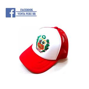 Gorra Gorro escudo Nacional del Peru Rojo con Blanco