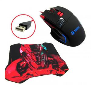 COMBO MOUSEPAD MOUSE ÓPTICO TEROS GAMERS