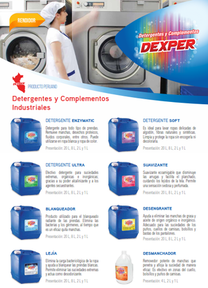 Detergentes y Complementos DEXPER Lavanderia Industrial