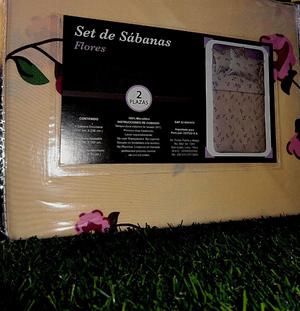 SET DE SABANAS FLORES 2PZ