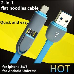 Cable USB 2 en 1 Colores iPhone Samsung.