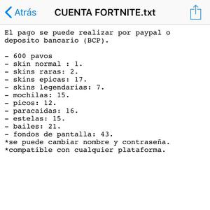 Cuenta Fortnite