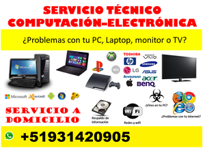 servicio técnico de lacptop, pc, tv