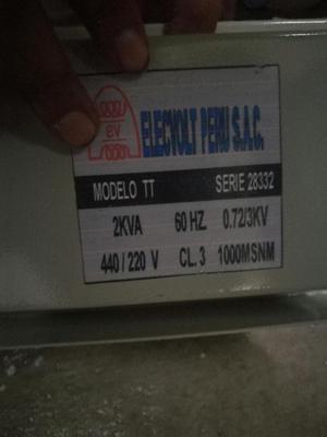 Venta de Transformador de 2kva 440 a 220