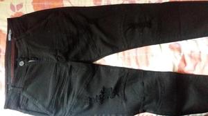 Pantalon slim fit JEAN TALLA 28 COLOR NEGRO