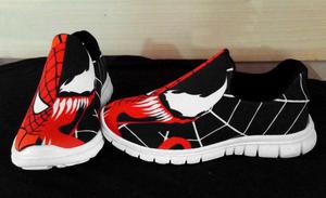 Zapatillas Hombre Araña rojo y negro