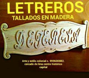 Letreros Publicitarios en Madera