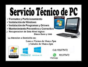 SERVICIO DE PC's A DOMICILIO
