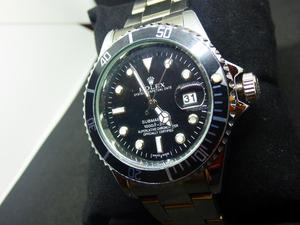 Reloj Hombre Rolex Submariner Negro Plateado