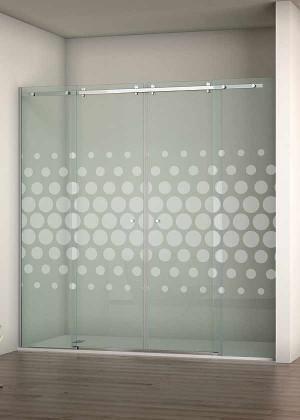 Puertas en aluminio o acero con vidrio templado con diseños