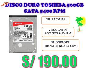DISCO DURO TOSHIBA 500GB PARA NOTEBOOK