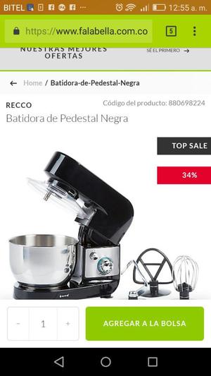 Batidora Thomas Pedestal Negra Nueva 600