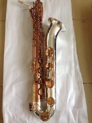 Níquel de profesional Eb barítono Saxophone cuerpo de oro