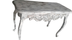 Mesa Luis XV tallada con un acabado colonial