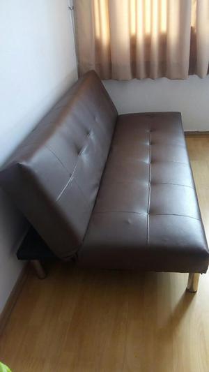 Sofa Cama Futón Como Nuevo Color Chocola