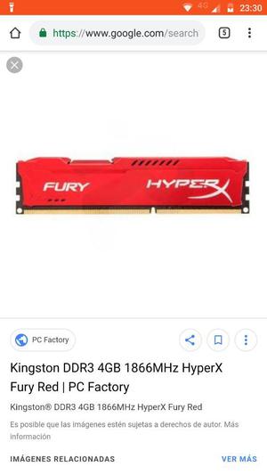 Kingston Ddr3 4gb mhz Hyperxfury Red