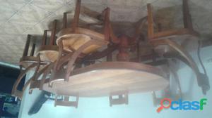 mesa de madera cedro con 8 sillas