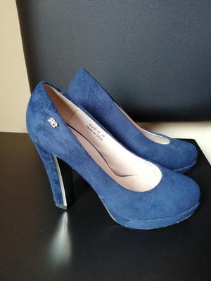 Lindos Zapatos Azules con Plataforma