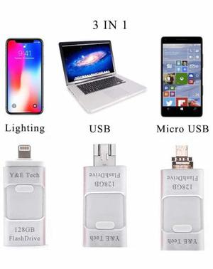 Flash Drive Usb, Lightning, Micro Usb, Ipad, Iphone 128 Gb