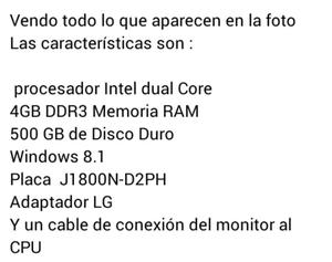 Se Vende Cpu Solo Cpu Dual Core