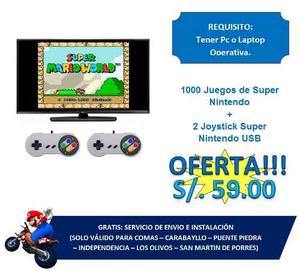 Super Nintendo ( Juegos + 2 Joystick Usb)