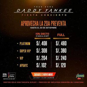 Entrada Super Vip Daddy Yanke