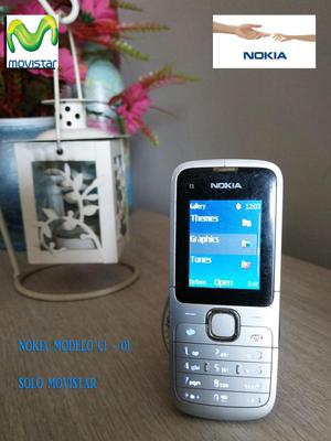 Celular Nokia modelo C101, pantalla a colores solo movistar