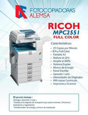 Fotocopiadora Impresora Y Escaner Full Color Mpc2551