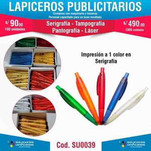 Lapiceros Publicitarios De Plástico - Cod Su0039