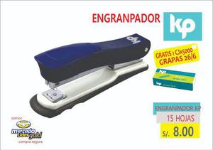 Oferta Engranpador Metal Oficina Kp 15 Hojas S/. 8.00