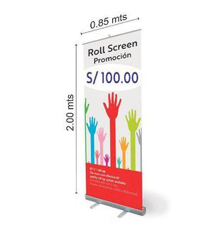 Roll Screen 0,85 X 2.00 Mts - Incluye Diseño