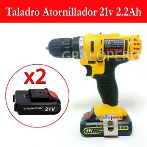 Atornillador Taladro Inalambrico 2 Bateria Lion 21v 