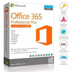 Office 365 Para 5 Pc's Mac's O Tablets Cuenta Personalizada