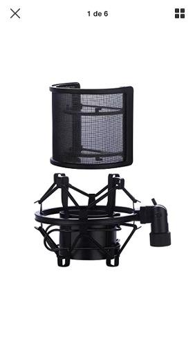 Microfono Shockmount Mariposa Pop Filter Filtro Antipop