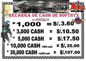 Cash Softnyx Recarga Wolteam Loveritmo 5,000cash S/17.50