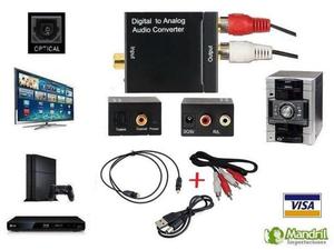 Convertidor Audio Digital Optico A Rca + Cables
