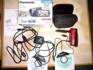 Cámara De Video Panasonic Hc-v110 - 72 X Zoom/color Rojo