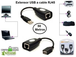 Extension Usb X Cable Red Rj45 50m Teclado Red Impresora Pc