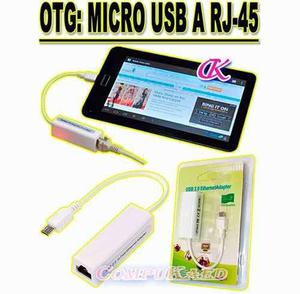 Adaptador Otg Micro Usb A Rj45 P/ Tablet Celular A Cable Red