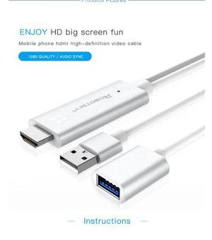 Cable Hdmi Hdtv Proyector Para Android, Iphone Usb 3.0 Macho