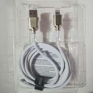 Cable Usb 2m Caucho Mobo Para Iphone Blanco