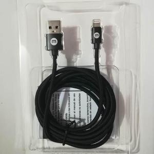 Cable Usb 2m Nylon Mobo Para Iphone Negro